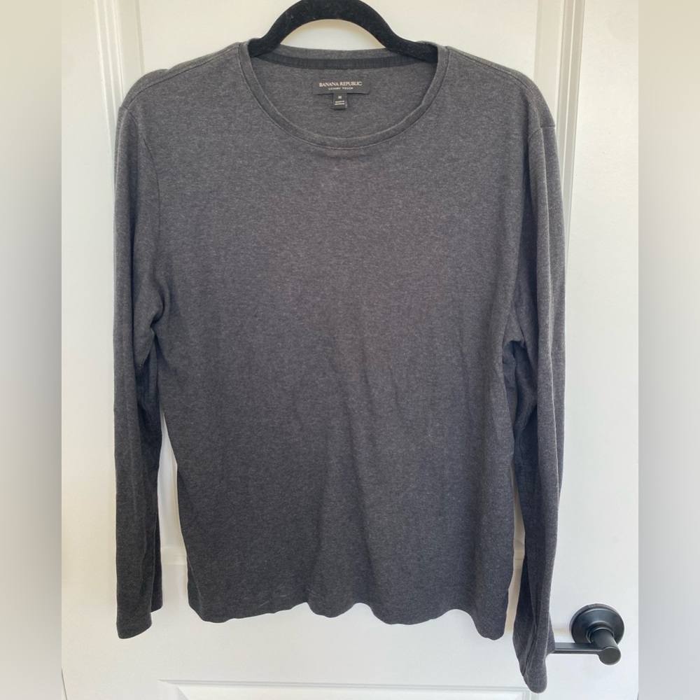 Banana Republic Luxury Touch Gray Long Sleeve Shirt